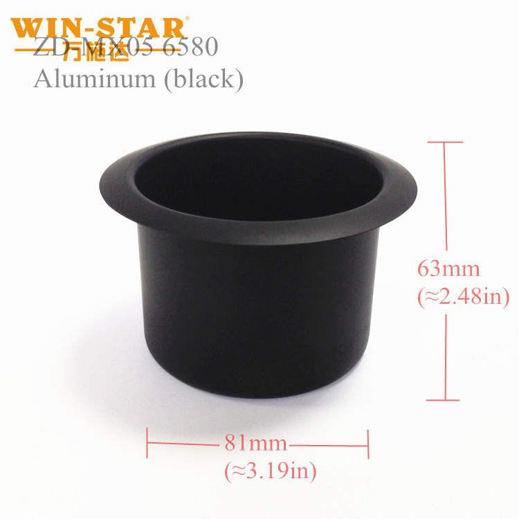 Suport de pahare din aluminiu negru WINSTAR 102*80*65mm pentru masă, scaun de cinema, suport pentru pahare