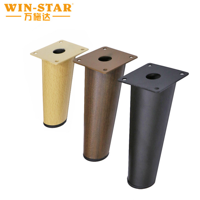 फर्नीचर के लिए फैक्टरी आपूर्ति पाइप तिरछा लकड़ी का रंग धातु सोफा पैर