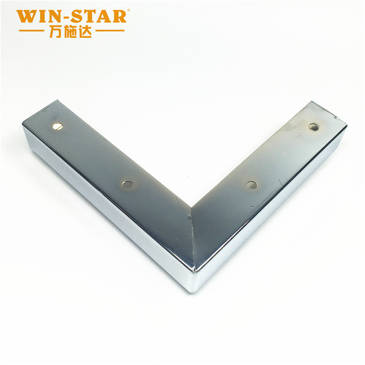 L ቅርጽ የቅንጦት ብረት Chrome የአልጋ ካቢኔ እግሮች የብረት ዕቃዎች እግር ሃርድዌር የሶፋ እግሮች