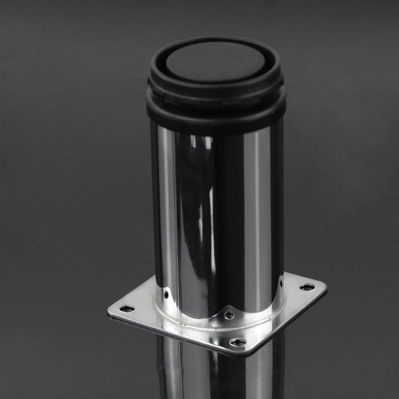 Samani Inayoweza Kubadilishwa Miguu ya Chuma ya Bamba la Chrome Miguu ya Sofa ya Jedwali la 50MM 