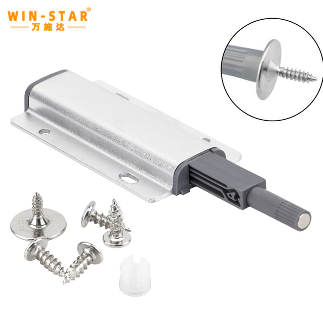 Justerbar h&aring;ndtaksl&oslash;s d&oslash;rdemper i plast for knottfrie d&oslash;rer med magnet