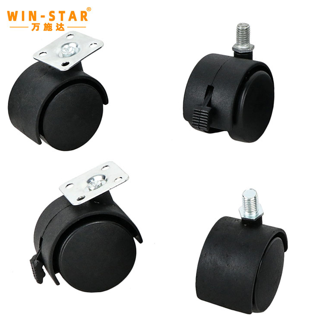 साइलेंट कैस्टर नायलॉन यूनिवर्सल कैस्टर ब्रेक के साथ शेल्फ रोलर