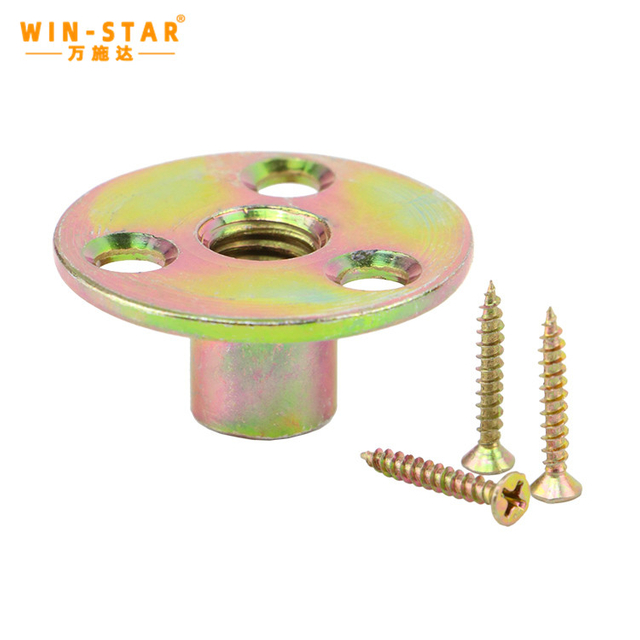 M6 M8 M10 M12 Kiunganishi cha Samani ya Zinki T Nut Matundu Matatu ya Msingi wa Kufuli