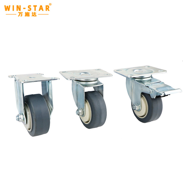 Visoko elastična kolesa TPR za težke obremenitve, kolesca, 5-palčna brezšumna kolesca