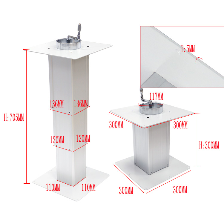 WINSTAR မှ ချိန်ညှိနိုင်သော လက်ဖြင့် ကြွချီသည့် စားပွဲခုံ၊ လှေ/ရေကြောင်း/ကာရာဗန်/ RV အတွက် အောက်ခံခုံ