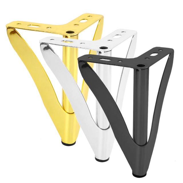 Kaki Furnitur Logam Desain Modern Kaki Besi Sofa Hitam Kaki Meja Emas Dekoratif