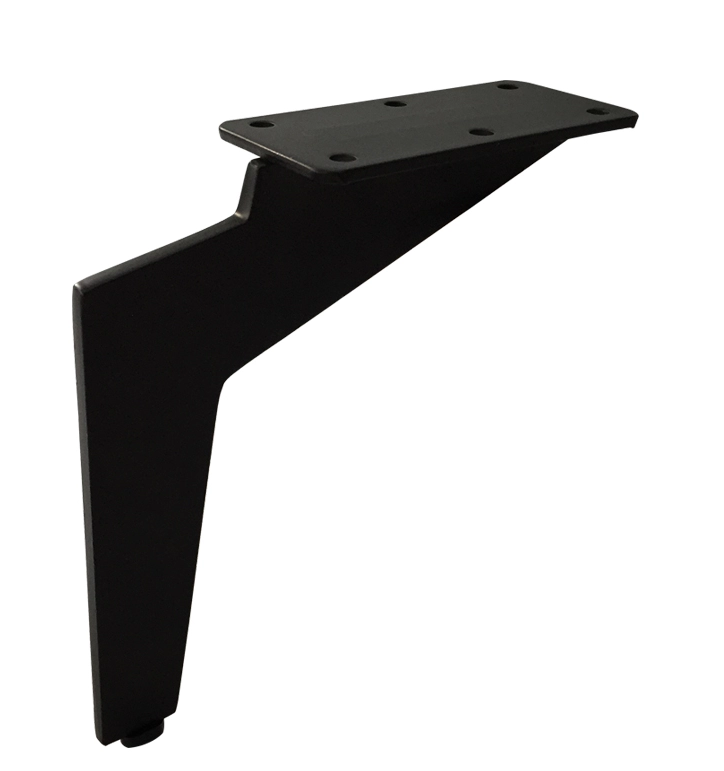 စက်ရုံမှထောက်ပံ့သောသတ္တု L Shape အနက်ရောင်အရောင် ပရိဘောဂ ကုတင်ကုလားထိုင်အတွက် ဆိုဖာခြေထောက်များ