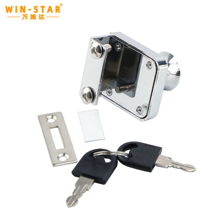 Kufuli ya Droo ya Baraza la Mawaziri ya Aloi ya Zinki 407 409 Kufuli ya Mlango ya Kioo ya Maonyesho ya Baraza la Mawaziri