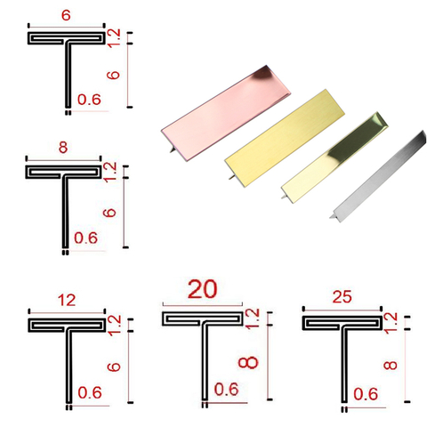 304 nerezov&aacute; uzav&iacute;rac&iacute; lišta ozdobn&aacute; lišta ve tvaru T