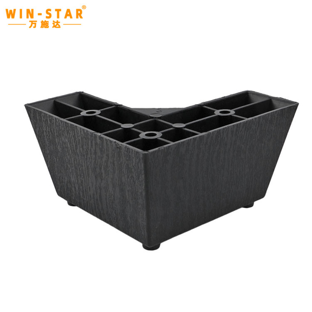 Grosir Tinggi Kustom Aksesori Furnitur Modern Kaki Sofa Plastik Hitam