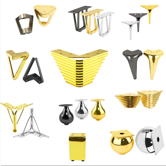 רגלי ריהוט כבדים בצבע זהב פלדה ריהוט מתכת רגל שולחן כיסא רגלי ספה