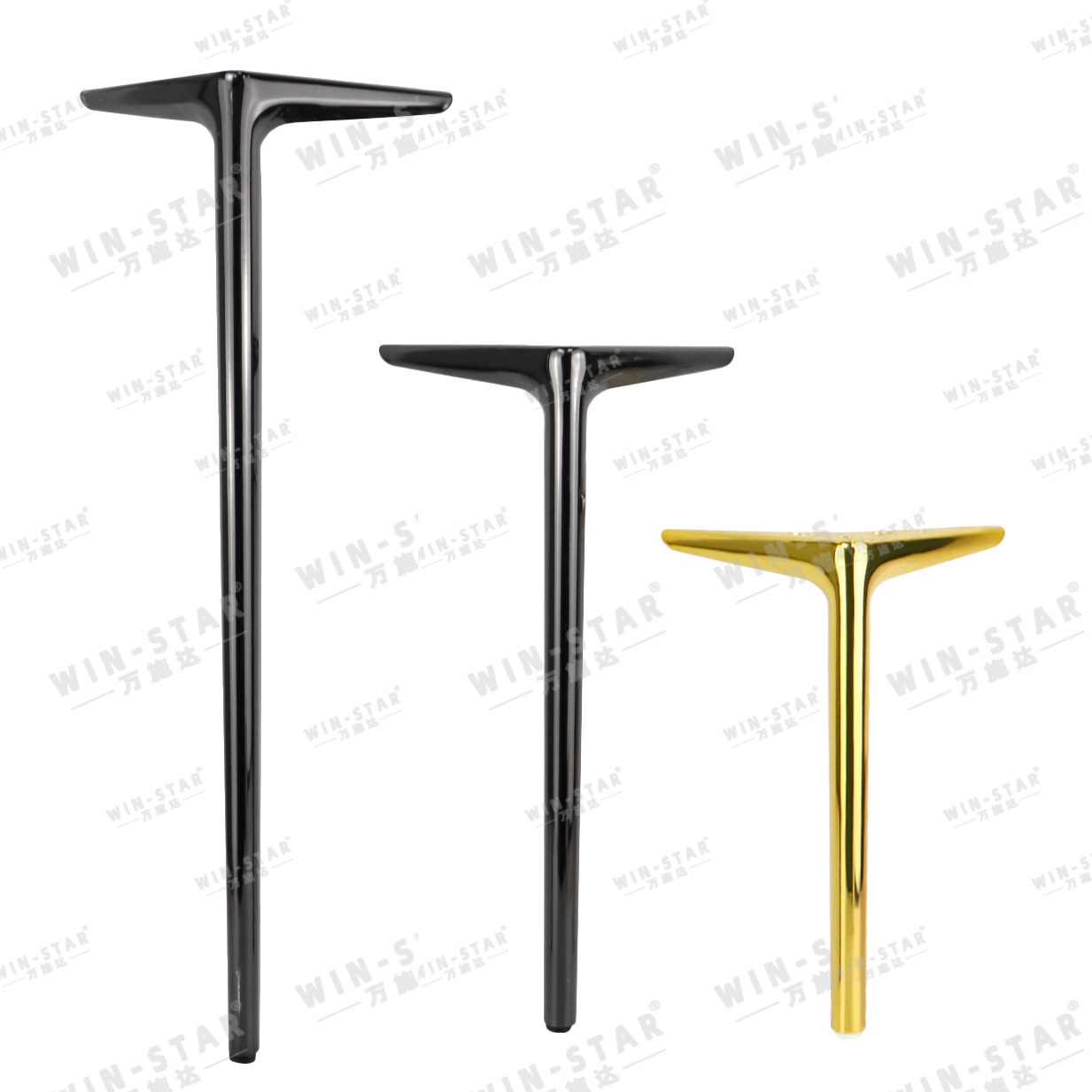 Samani za Mtindo Rahisi za Metali Nyeusi Miguu ya Sofa ya 450mm kwa Jedwali