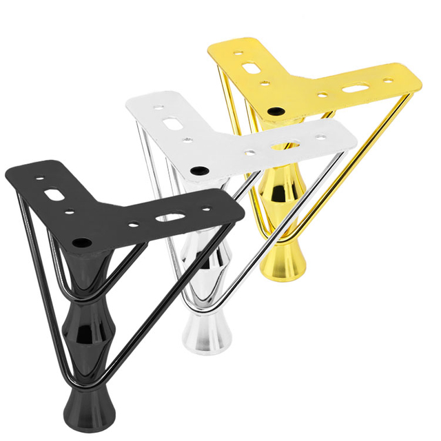  Laadukas kultainen rautainen metallikolmio metallisohvan jalat Huonekalun jalat Kaapin jalkasarja