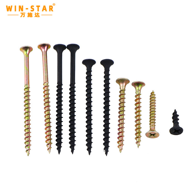Carbon Flat Bugle Head Gypsum Self Tapping Drywall Screw Black Phosphated