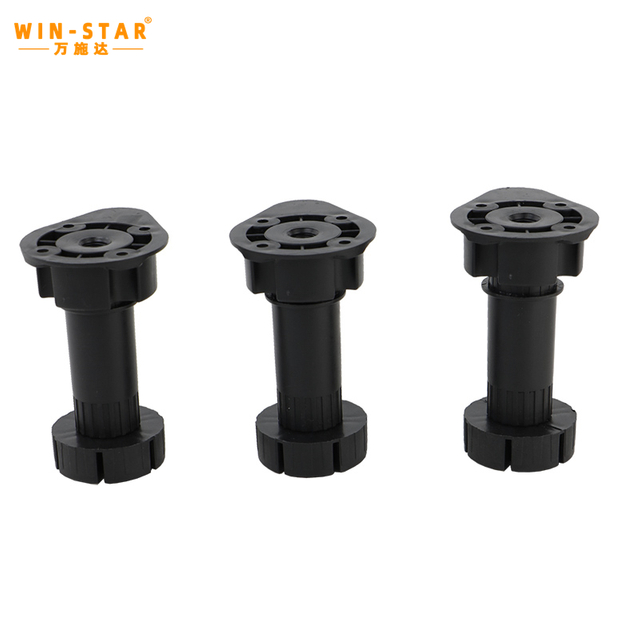 Gambe per mobili Gambe regolabili per divano in plastica Gambe nere Gamba quadrata 