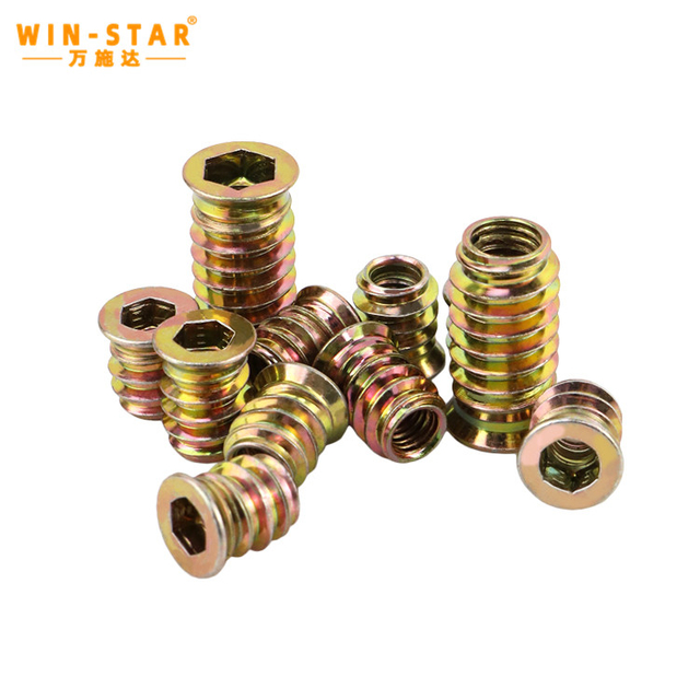  M6 M8 Navoj od ugljičnog čelika Matice za namještaj Pocinčani šesterokutni umetci Matice